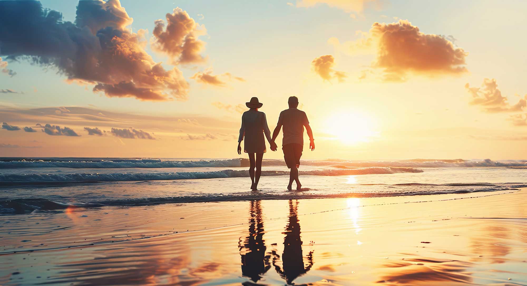 retirees by the beach